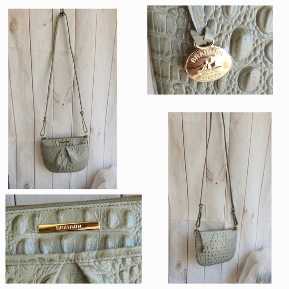 Brahmin Green Crocodile Embossed Women's Bag - Picture 1 of 8